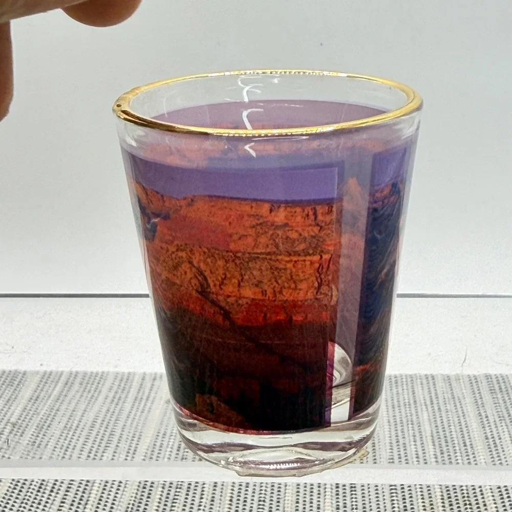 Grand Canyon National Park Shot Glass Gold‎ Rim Scenic AZ Souvenir Collectible